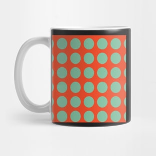 Turquoise Coral Polka Dots Seamless Repeat Pattern Mug